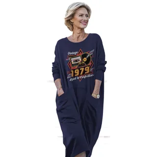 Vintage Aged Perfection 1979 Birthday Pocket Dress – Blue