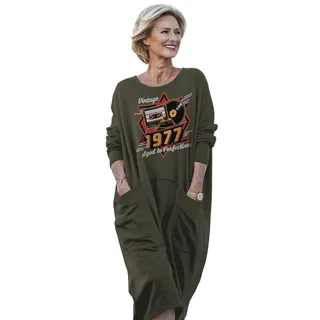 Vintage Aged Perfection 1977 Birthday Pocket Dress – Green
