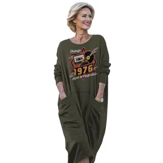 Vintage Aged Perfection 1976 Birthday Pocket Dress – Green