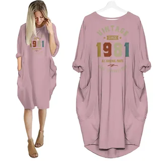 Vintage Perfection 1981 Birthday Pocket Dress – Pink