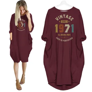 Vintage Perfection 1971 Birthday Pocket Dress – Red