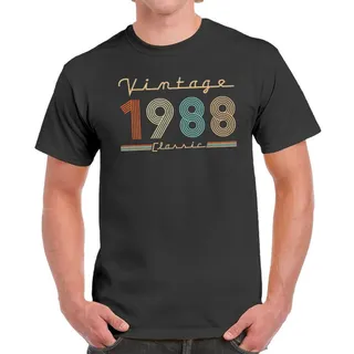 Vintage & Classic 1988 Birthday T-Shirt For Men Women – Dark Heather