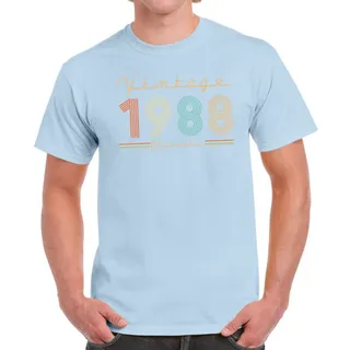 Vintage & Classic 1988 Birthday T-Shirt For Men Women – Light Blue