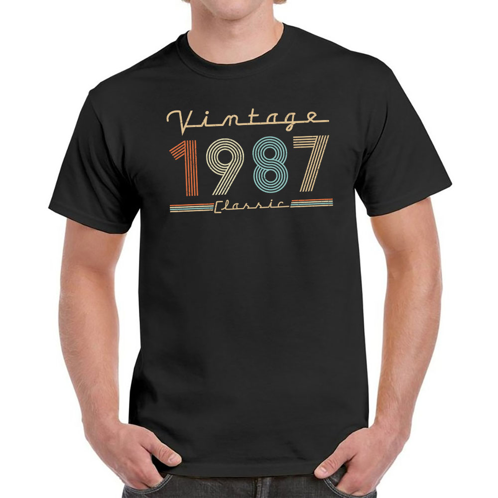 Vintage & Classic 1987 Birthday T-Shirt For Men Women - variant image 1