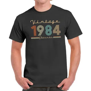 Vintage & Classic 1984 Birthday T-Shirt For Men Women – Dark Heather