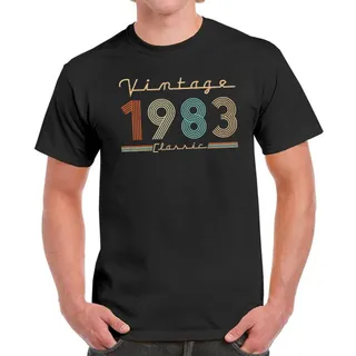 Vintage & Classic 1983 Birthday T-Shirt For Men Women – Black