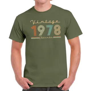 Vintage & Classic 1978 Birthday T-Shirt For Men Women – Military Green