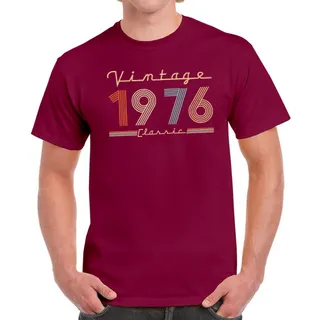 Vintage & Classic 1976 Birthday T-Shirt For Men Women – Maroon