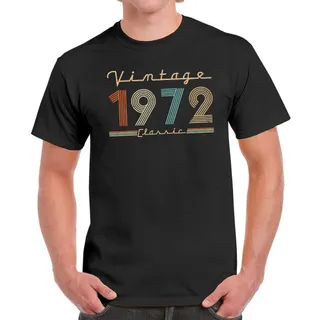 Vintage & Classic 1972 Birthday T-Shirt For Men Women – Black