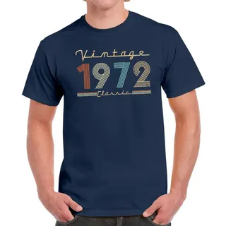Vintage & Classic 1972 Birthday T-Shirt For Men Women – Navy