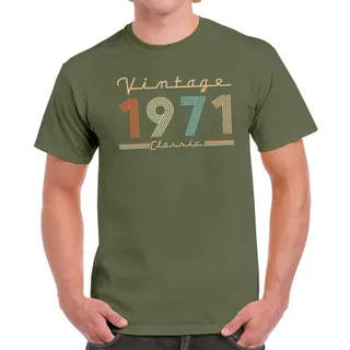 Vintage & Classic 1971 Birthday T-Shirt For Men Women – Military Green