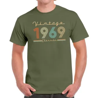 Vintage & Classic 1969 Birthday T-Shirt For Men Women – Military Green