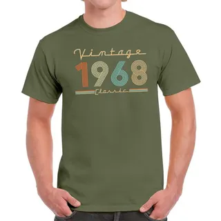 Vintage & Classic 1968 Birthday T-Shirt For Men Women – Military Green