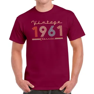 Vintage & Classic 1961 Birthday T-Shirt For Men Women – Maroon