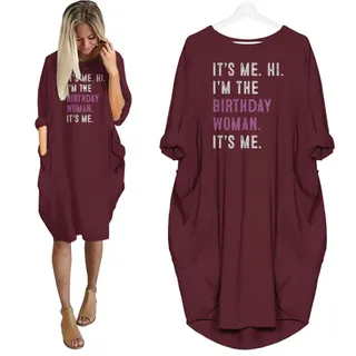 It's Me Hi I'm The Birthday Women Pocket Dress – Red