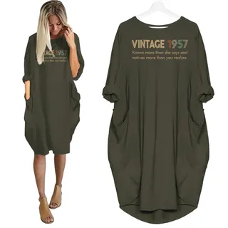 She Knows Vintage 1957 Birthday Pocket Dress – Green