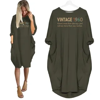 She Knows Vintage 1960 Birthday Pocket Dress – Green
