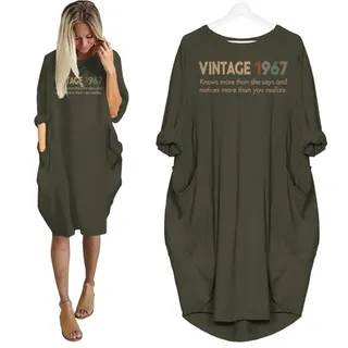 She Knows Vintage 1967 Birthday Pocket Dress – Green