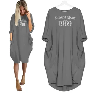 Causing Chaos Since 1969 Birthday Nightgown – Grey