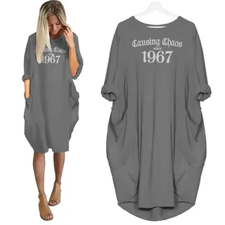 Causing Chaos Since 1967 Birthday Nightgown – Grey