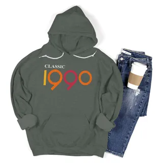 Classic 1990 Birthday Hoodie – Forest Green