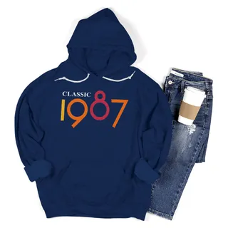 Classic 1987 Birthday Hoodie – Navy