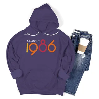 Classic 1986 Birthday Hoodie – Purple