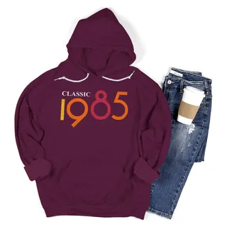Classic 1985 Birthday Hoodie – Maroon