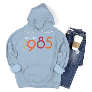 Classic 1985 Birthday Hoodie – Light Blue