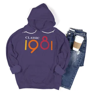Classic 1981 Birthday Hoodie – Purple