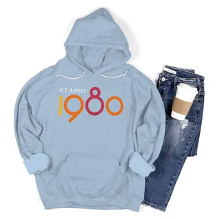 Classic 1980 Birthday Hoodie – Light Blue