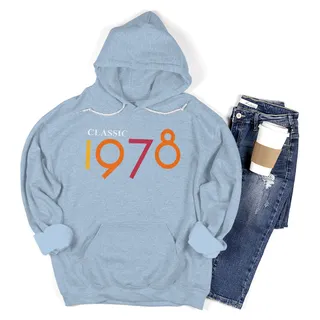 Classic 1978 Birthday Hoodie – Light Blue