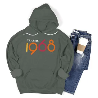 Classic 1968 Birthday Hoodie – Military Green