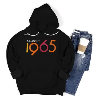 Classic 1965 Birthday Hoodie – Black