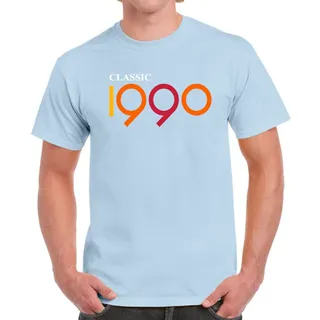 Classic 1990 Birthday T-Shirt For Men Women – Light Blue