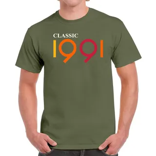 Classic 1991 Birthday T-Shirt For Men Women – Military Green