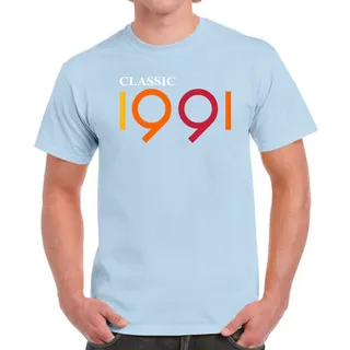 Classic 1991 Birthday T-Shirt For Men Women – Light Blue
