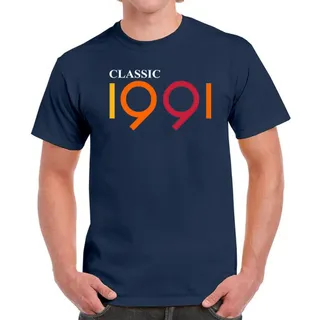 Classic 1991 Birthday T-Shirt For Men Women – Navy