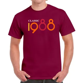 Classic 1988 Birthday T-Shirt For Men Women – Maroon