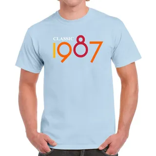 Classic 1987 Birthday T-Shirt For Men Women – Light Blue