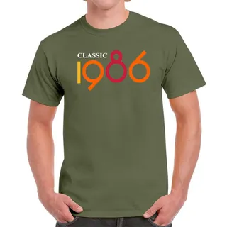 Classic 1986 Birthday T-Shirt For Men Women – Military Green