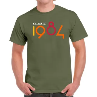 Classic 1984 Birthday T-Shirt For Men Women – Military Green