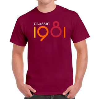 Classic 1981 Birthday T-Shirt For Men Women – Maroon