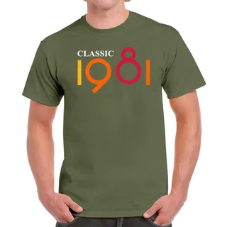 Classic 1981 Birthday T-Shirt For Men Women – Military Green