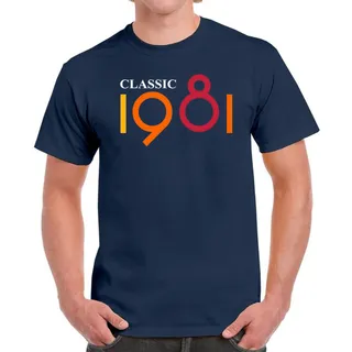 Classic 1981 Birthday T-Shirt For Men Women – Navy