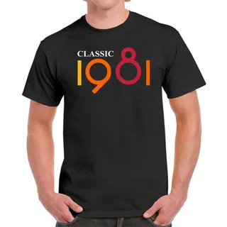 Classic 1981 Birthday T-Shirt For Men Women – Black