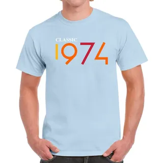 Classic 1974 Birthday T-Shirt For Men Women – Light Blue
