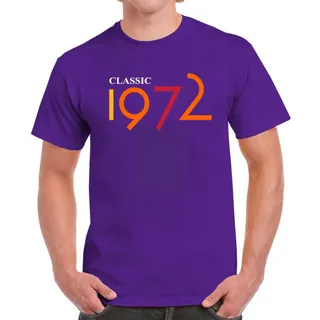 Classic 1972 Birthday T-Shirt For Men Women – Purple