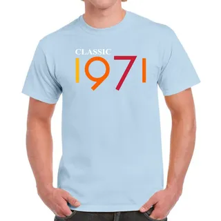 Classic 1971 Birthday T-Shirt For Men Women – Light Blue