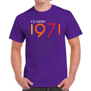 Classic 1971 Birthday T-Shirt For Men Women – Purple
